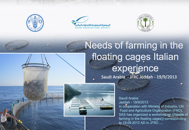 Needs of farming in the floating cages Italian experience